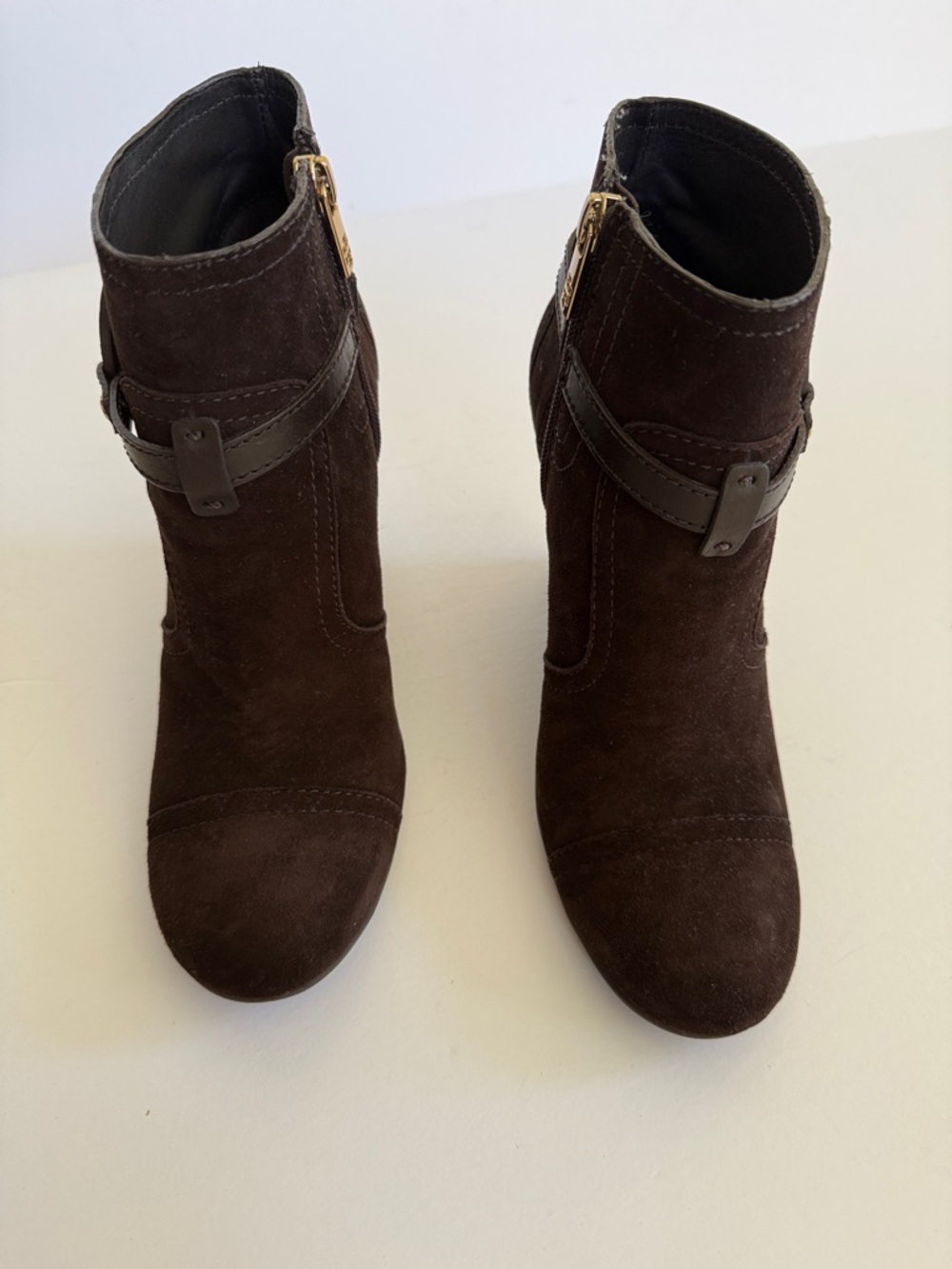Tory Burch Brown Suede Wedge Ankle Boots